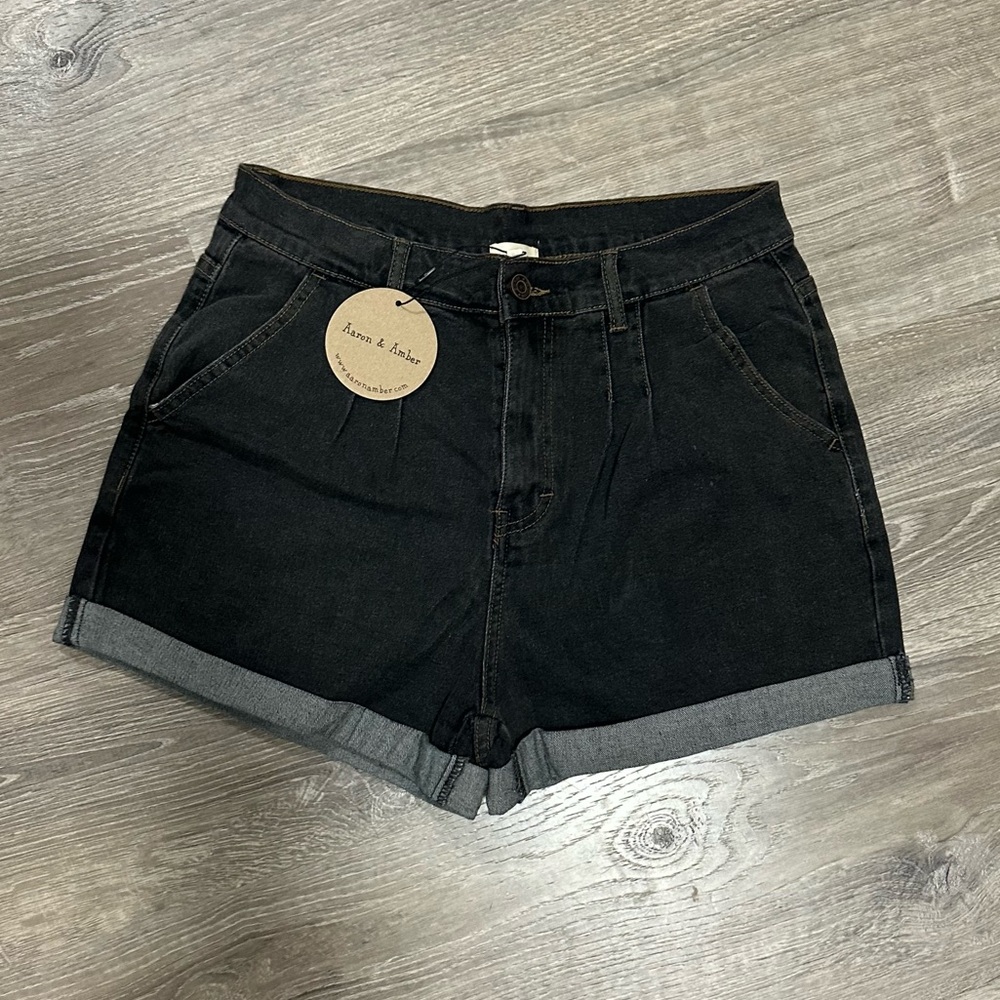 Black Denim Shorts
